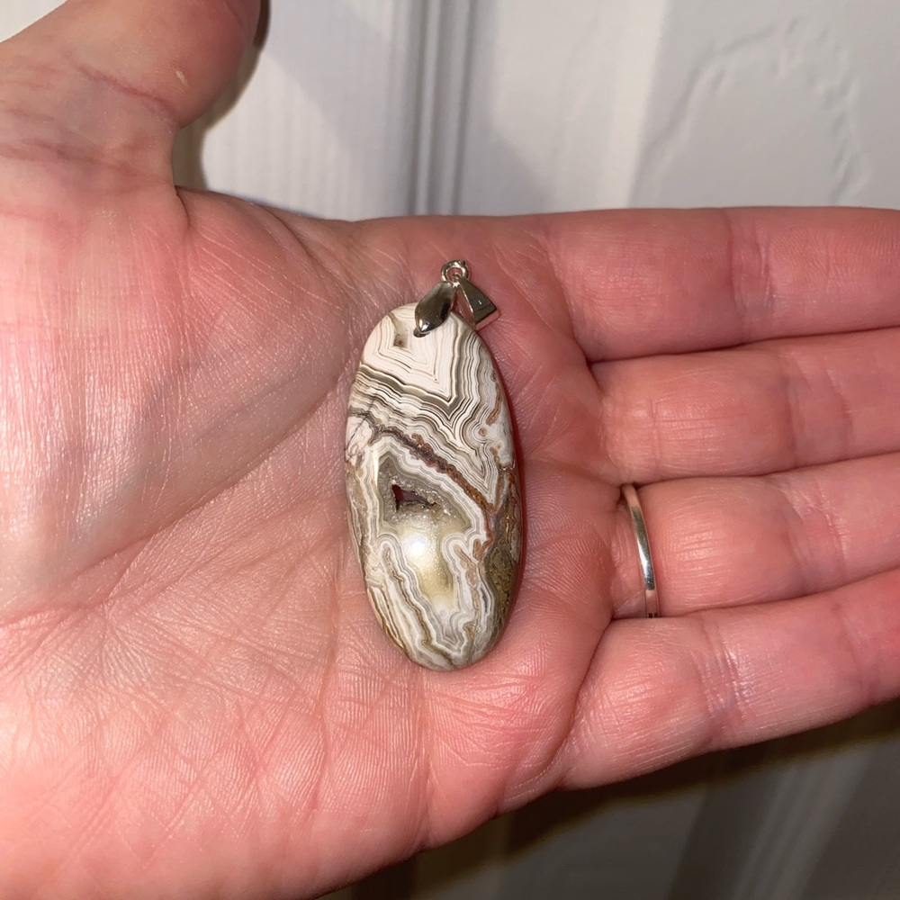 Druzy Crazy Lace Agate Pendant - image 1